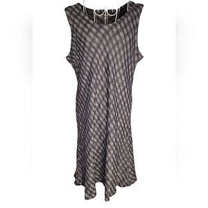 Flax Linen Sleeveless Plaid Dress